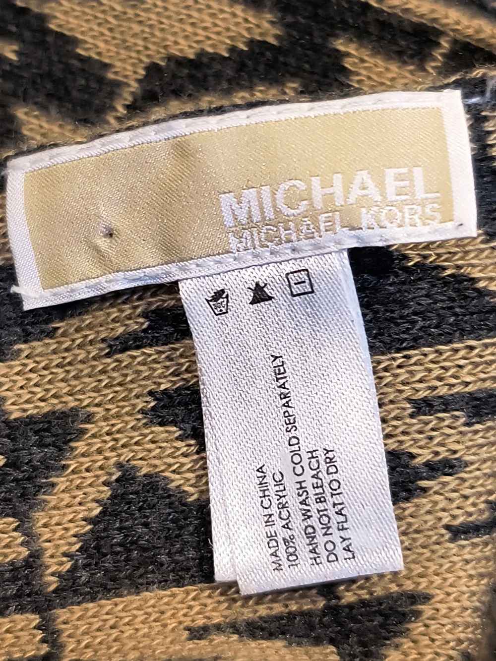 Michael Kors Two-Tone MK Logo Knit Scarf - Brown & Black
